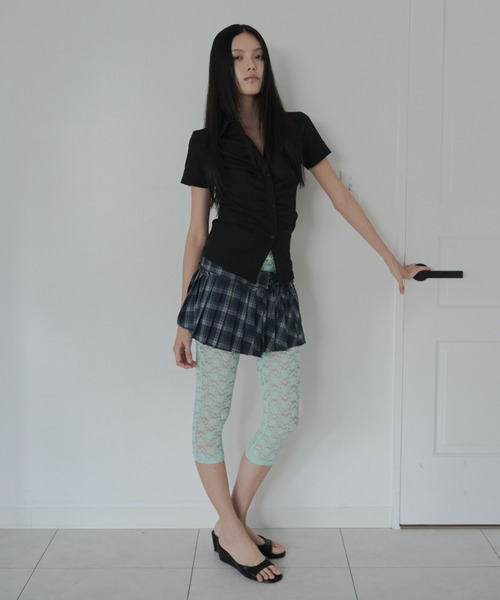 FEKETE(フェケテ)の「wrapping mini pleated skirt / ラッピングミニプリーツスカート(スカート・レディース・グリーン/ミント/ブラウン・FREE)」の17枚目の写真