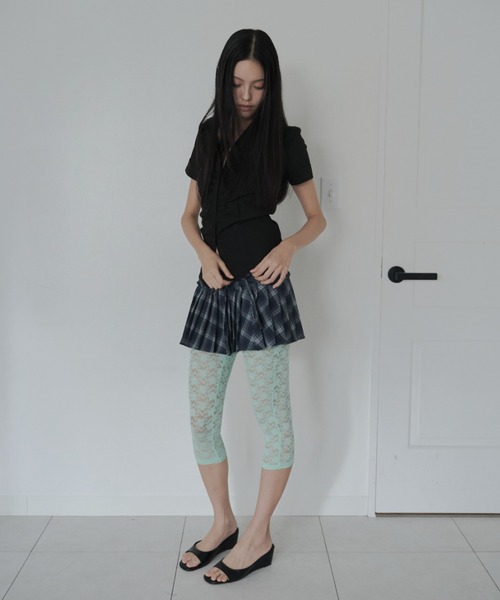 FEKETE(フェケテ)の「wrapping mini pleated skirt / ラッピングミニプリーツスカート(スカート・レディース・グリーン/ミント/ブラウン・FREE)」の19枚目の写真