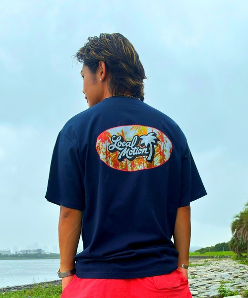LOCALMOTION HAWAII(ローカルモーション ハワイ)の「サーフオーバルパームプリントTシャツ(Tシャツ/カットソー・メンズ・ホワイト/ネイビー・X-LARGE/LARGE/MEDIUM/SMALL)」の9枚目の写真