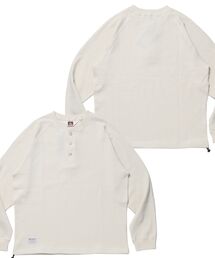 【BEN DAVIS】BIG WAFFLE HENLEY WIDE P/O / ワッフル ヘンリー ネック ワイドシルエット ロンT ユニセックス 長袖