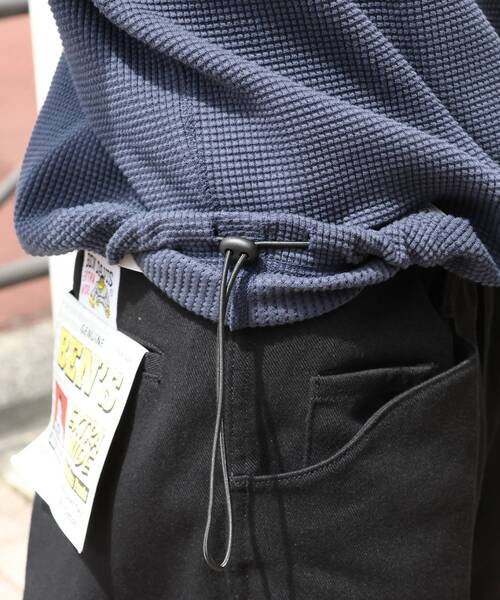 BEN DAVIS(ベンデイビス)の「【BEN DAVIS】BIG WAFFLE HENLEY WIDE P/O / ワッフル ヘンリー ネック ワイドシルエット ロンT ユニセックス 長袖(Tシャツ/カットソー・メンズ・ネイビー/オフホワイト/ライトグレー/ブラック/ダークブラウン・X-LARGE/LARGE/MEDIUM)」の8枚目の写真