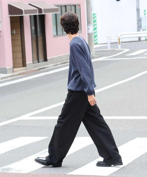 BEN DAVIS(ベンデイビス)の「【BEN DAVIS】BIG WAFFLE HENLEY WIDE P/O / ワッフル ヘンリー ネック ワイドシルエット ロンT ユニセックス 長袖(Tシャツ/カットソー・メンズ・ネイビー/オフホワイト/ライトグレー/ブラック/ダークブラウン・X-LARGE/LARGE/MEDIUM)」の9枚目の写真