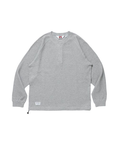 BEN DAVIS(ベンデイビス)の「【BEN DAVIS】BIG WAFFLE HENLEY WIDE P/O / ワッフル ヘンリー ネック ワイドシルエット ロンT ユニセックス 長袖(Tシャツ/カットソー・メンズ・ネイビー/オフホワイト/ライトグレー/ブラック/ダークブラウン・X-LARGE/LARGE/MEDIUM)」の17枚目の写真