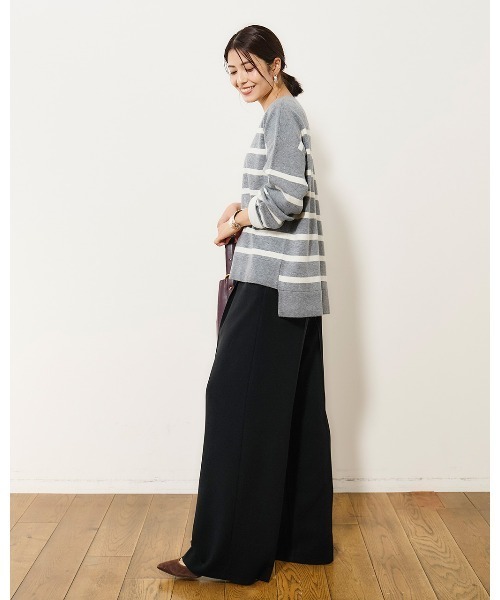 DoCLASSE( ドゥクラッセ)の「トリアセダブル・ワイドパンツ(その他パンツ・レディース・ブラック/グレイッシュブルー・7/11)」の4枚目の写真