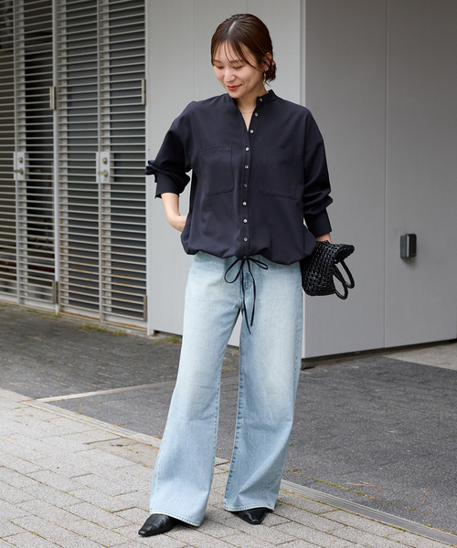 JOURNAL STANDARD(ジャーナルスタンダード)の「《追加》ウーリッシュツイルタックボリュームシャツ(シャツ/ブラウス・レディース・ネイビー/アイボリー/ベージュ・FREE)」の11枚目の写真