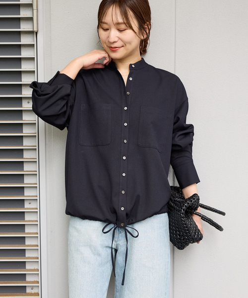JOURNAL STANDARD(ジャーナルスタンダード)の「《追加》ウーリッシュツイルタックボリュームシャツ(シャツ/ブラウス・レディース・ネイビー/アイボリー/ベージュ・FREE)」の12枚目の写真