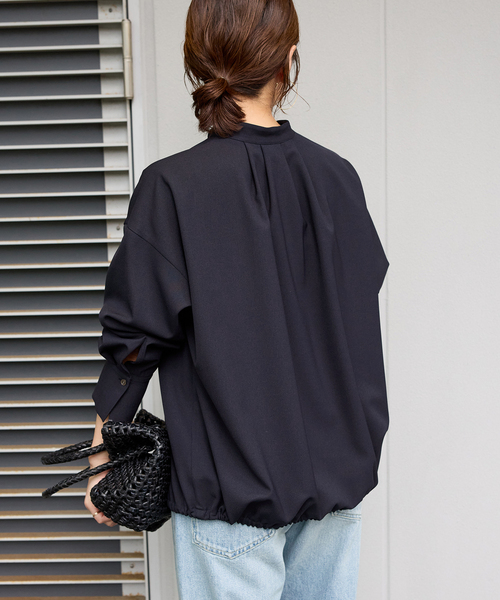JOURNAL STANDARD(ジャーナルスタンダード)の「《追加》ウーリッシュツイルタックボリュームシャツ(シャツ/ブラウス・レディース・ネイビー/アイボリー/ベージュ・FREE)」の14枚目の写真