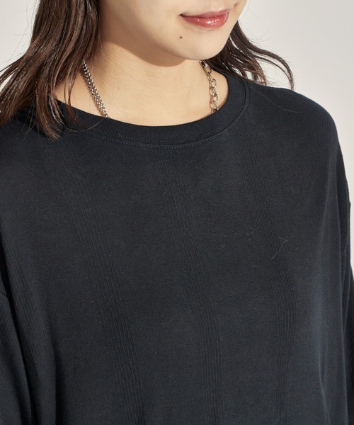 MILLER(ミラー)の「R.P.miller/Panel-Ribbed CF Crew-Neck Long-Sleeve T-Shirt /142C 秋服 冬服(Tシャツ/カットソー・レディース・ホワイト/ブラック系・LL/L/M)」の5枚目の写真