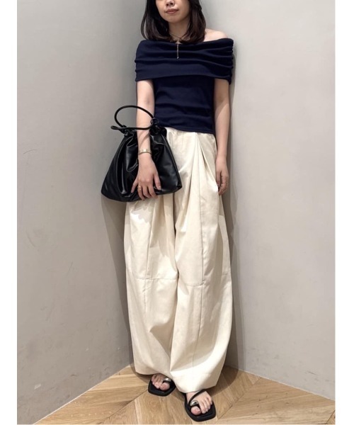 STYLEMIXER(スタイルミキサー)の「【大人気パンツが再入荷&新色追加】タックフォルムパンツ(その他パンツ・レディース・グレー/キャメル/アイボリー/ブラック・SMALL/MEDIUM)」の8枚目の写真
