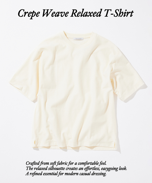 JOURNAL STANDARD(ジャーナルスタンダード)の「クレープ ウィーヴ リラックス Tシャツ(Tシャツ/カットソー・メンズ・ブラック系その他/ホワイト系その他/グレー/ブラウン・MEDIUM/SMALL/LARGE)」の2枚目の写真