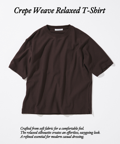 JOURNAL STANDARD(ジャーナルスタンダード)の「クレープ ウィーヴ リラックス Tシャツ(Tシャツ/カットソー・メンズ・ブラック系その他/ホワイト系その他/グレー/ブラウン・MEDIUM/SMALL/LARGE)」の4枚目の写真