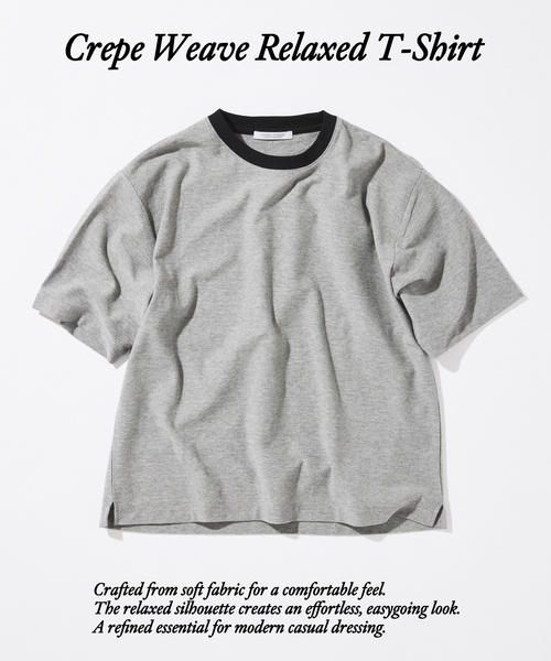JOURNAL STANDARD(ジャーナルスタンダード)の「クレープ ウィーヴ リラックス Tシャツ(Tシャツ/カットソー・メンズ・ブラック系その他/ホワイト系その他/グレー/ブラウン・MEDIUM/SMALL/LARGE)」の1枚目の写真