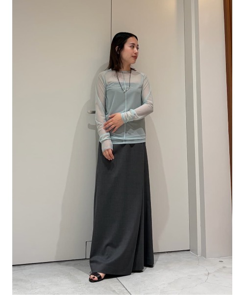 ESTNATION(エストネーション)の「ESSENCEOFLUXURY / ラップロングスカート(スカート・レディース・ブラック/チャコールグレー・38/36)」の7枚目の写真