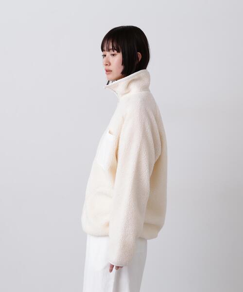 Y(ワイ)の「Y / RECYCLE POLYESTER BOA BLOUSON(ブルゾン・メンズ・ネイビー/ホワイト・LARGE/MEDIUM)」の4枚目の写真