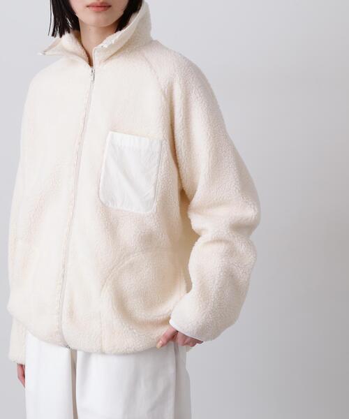 Y(ワイ)の「Y / RECYCLE POLYESTER BOA BLOUSON(ブルゾン・メンズ・ネイビー/ホワイト・LARGE/MEDIUM)」の7枚目の写真