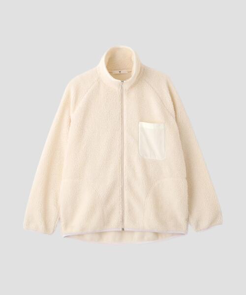 Y(ワイ)の「Y / RECYCLE POLYESTER BOA BLOUSON(ブルゾン・メンズ・ネイビー/ホワイト・LARGE/MEDIUM)」の9枚目の写真