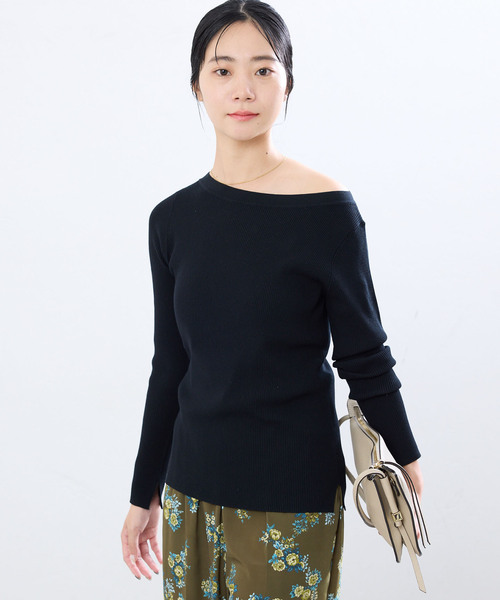IENA(イエナ)の「《手洗い可》ECO SPLASH ボートネックプルオーバー(ニット/セーター・レディース・ブラック/パープル/ベージュ・FREE)」の16枚目の写真