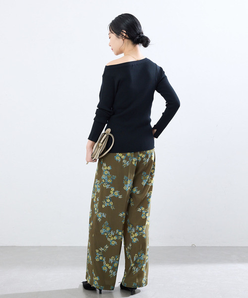 IENA(イエナ)の「《/手洗い可》ECO SPLASH ボートネックプルオーバー(ニット/セーター・レディース・ブラック/パープル/ベージュ・FREE)」の8枚目の写真