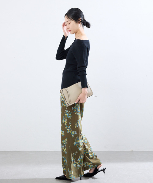 IENA(イエナ)の「《/手洗い可》ECO SPLASH ボートネックプルオーバー(ニット/セーター・レディース・ブラック/パープル/ベージュ・FREE)」の9枚目の写真