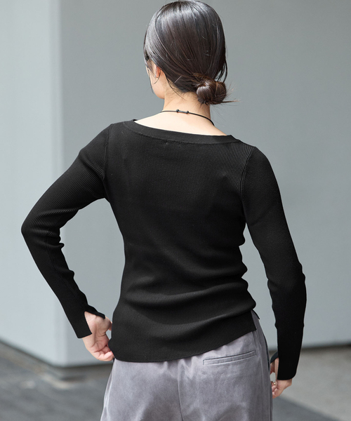 IENA(イエナ)の「《/手洗い可》ECO SPLASH ボートネックプルオーバー(ニット/セーター・レディース・ブラック/パープル/ベージュ・FREE)」の13枚目の写真