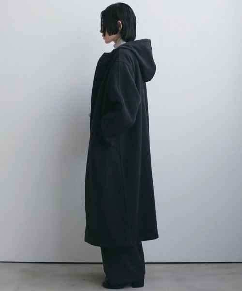 anuke（アンヌーク）の「Wool Hoodie Coat（ステンカラーコート・レディース・チャコールグレー/ブラウン/ブラック・38inch/36inch）」の2枚目の写真