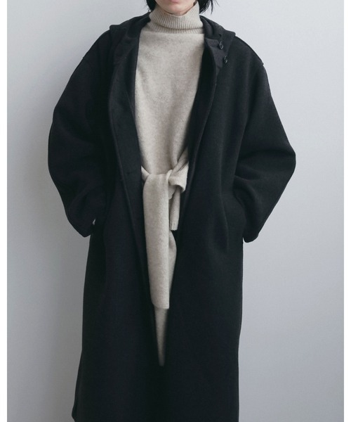 anuke（アンヌーク）の「Wool Hoodie Coat（ステンカラーコート・レディース・チャコールグレー/ブラウン/ブラック・38inch/36inch）」の22枚目の写真