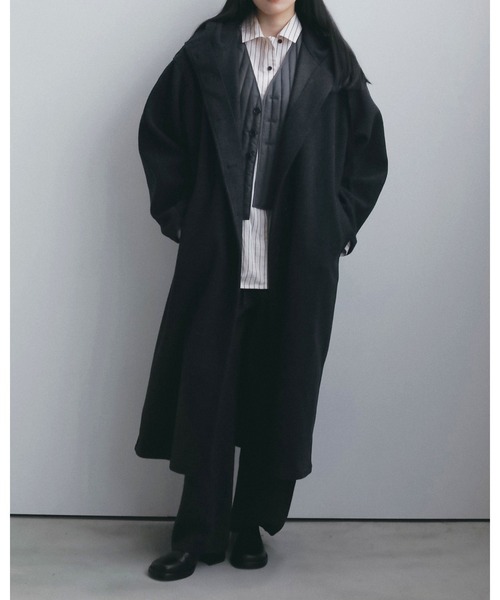 anuke（アンヌーク）の「Wool Hoodie Coat（ステンカラーコート・レディース・チャコールグレー/ブラウン/ブラック・38inch/36inch）」の16枚目の写真