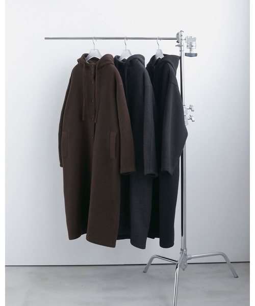 anuke（アンヌーク）の「Wool Hoodie Coat（ステンカラーコート・レディース・チャコールグレー/ブラウン/ブラック・38inch/36inch）」の12枚目の写真