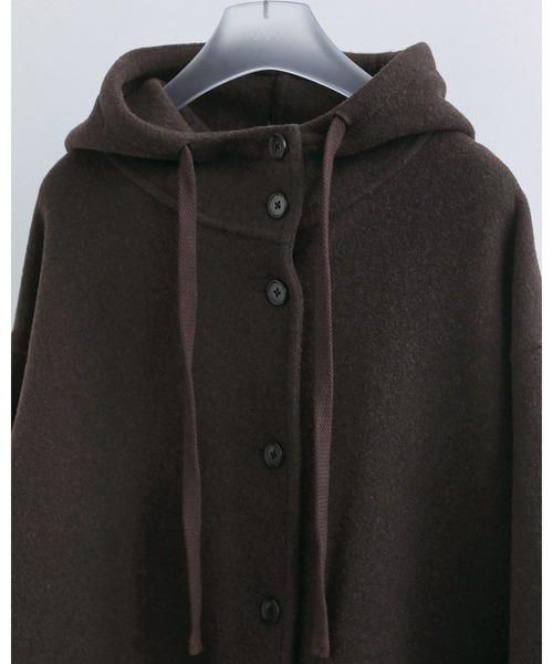 anuke（アンヌーク）の「Wool Hoodie Coat（ステンカラーコート・レディース・チャコールグレー/ブラウン/ブラック・38inch/36inch）」の13枚目の写真