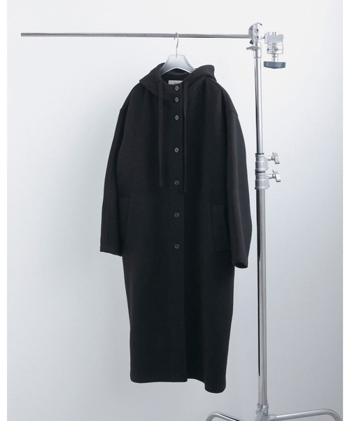 anuke（アンヌーク）の「Wool Hoodie Coat（ステンカラーコート・レディース・チャコールグレー/ブラウン/ブラック・38inch/36inch）」の5枚目の写真