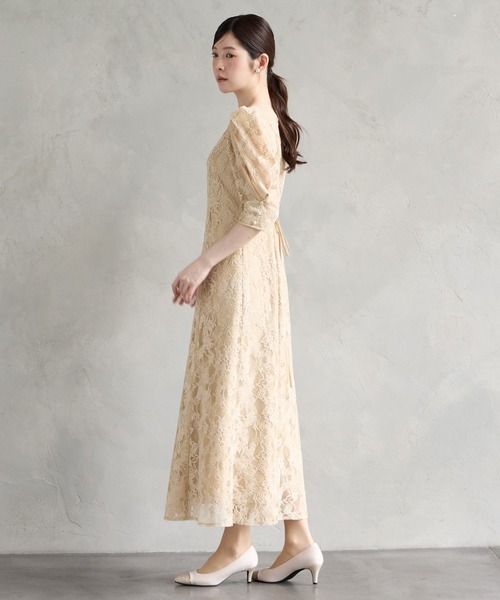 AIMER(エメ)の「ラメモールレース七分袖パネルラインフレアパーティードレス 結婚式 お呼ばれ ドレス 20代 30代(ドレス・レディース・グリーン/チャコールグレー/ベージュ/ブラウン・SMALL/MEDIUM/LARGE)」の18枚目の写真