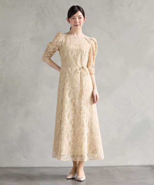 AIMER(エメ)の「ラメモールレース七分袖パネルラインフレアパーティードレス 結婚式 お呼ばれ ドレス 20代 30代(ドレス・レディース・グリーン/チャコールグレー/ベージュ/ブラウン・SMALL/MEDIUM/LARGE)」の20枚目の写真
