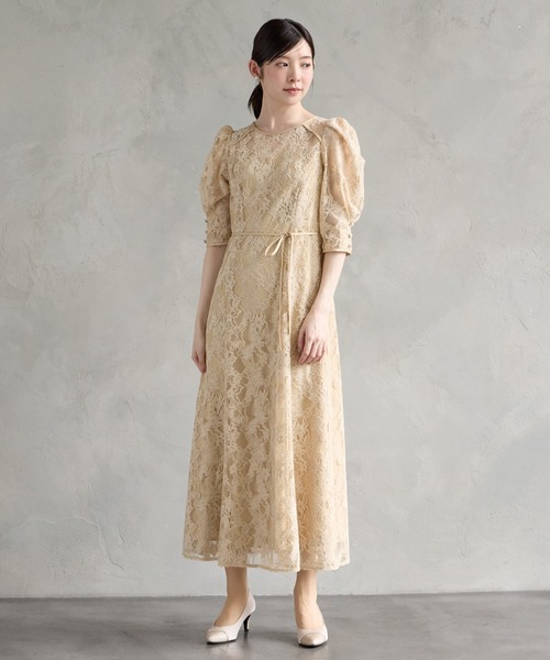 AIMER(エメ)の「ラメモールレース七分袖パネルラインフレアパーティードレス 結婚式 お呼ばれ ドレス 20代 30代(ドレス・レディース・グリーン/チャコールグレー/ベージュ/ブラウン・SMALL/MEDIUM/LARGE)」の21枚目の写真