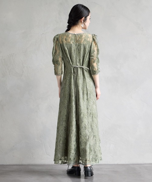 AIMER(エメ)の「ラメモールレース七分袖パネルラインフレアパーティードレス 結婚式 お呼ばれ ドレス 20代 30代(ドレス・レディース・グリーン/チャコールグレー/ベージュ/ブラウン・SMALL/MEDIUM/LARGE)」の12枚目の写真