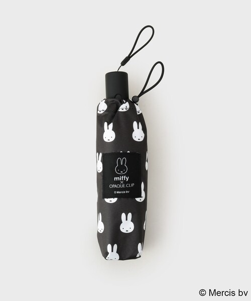 OPAQUE.CLIP(オペークドットクリップ)の「◆【miffy】総柄プリント晴雨兼用折りたたみジャンプ傘(折りたたみ傘・レディース・ブラック/オフホワイト・00)」の5枚目の写真