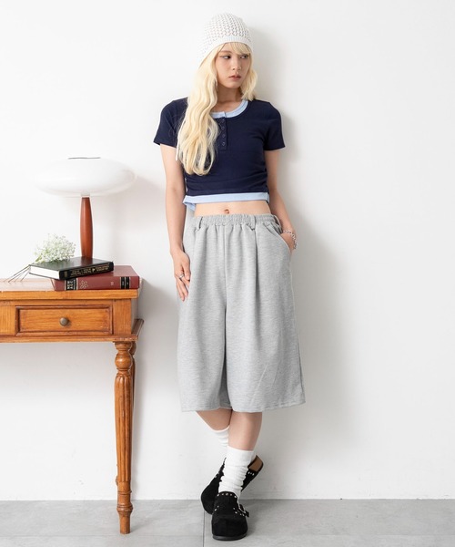 WEGO(ウィゴー)の「WEGO/ヘンリーネックレイヤードT(Tシャツ/カットソー・レディース・ネイビー/杢グレー/ピンク/その他1/ダークグレー・FREE)」の17枚目の写真