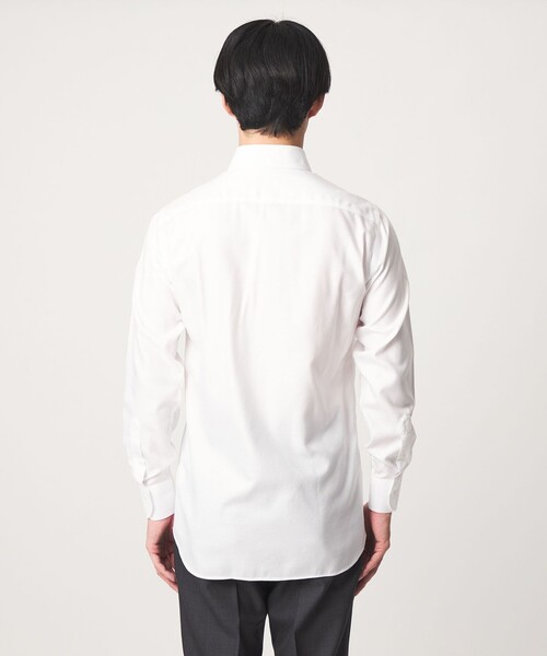 green label relaxing(グリーンレーベルリラクシング)の「コットン フレンチツイル ワイドカラー ドレスシャツ -形態安定-(ビジネスシャツ・メンズ・ホワイト・37cm/43cm/41cm/42cm/40cm/38cm/39cm)」の6枚目の写真
