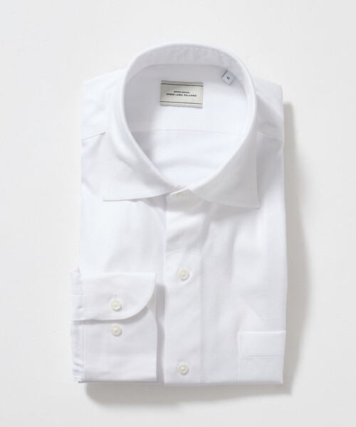 green label relaxing(グリーンレーベルリラクシング)の「コットン フレンチツイル ワイドカラー ドレスシャツ -形態安定-(ビジネスシャツ・メンズ・ホワイト・37cm/43cm/41cm/42cm/40cm/38cm/39cm)」の7枚目の写真