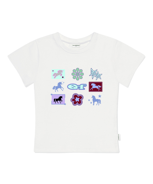 ESCAPEFROM（エスケープフロム）の「ユニコーンビンゴプリントスリムフィット半袖Tシャツブラック（Tシャツ/カットソー・レディース・その他・LARGE/MEDIUM）」の2枚目の写真