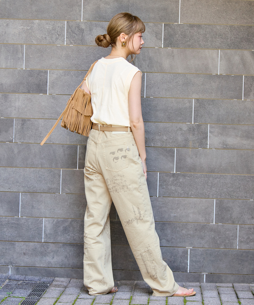 B.C STOCK（ベーセーストック）の「ウォッシャブル / DU JOUR / デュ ジュール SCRIPT PIPE JEAN（デニムパンツ・レディース・ベージュ/サックスブルー・38/36）」の11枚目の写真