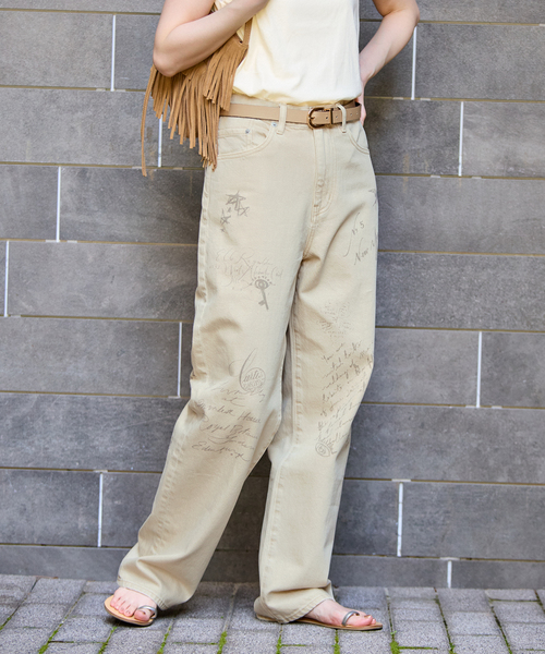 B.C STOCK（ベーセーストック）の「ウォッシャブル / DU JOUR / デュ ジュール SCRIPT PIPE JEAN（デニムパンツ・レディース・ベージュ/サックスブルー・38/36）」の12枚目の写真