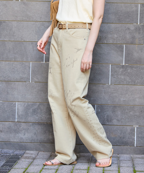 B.C STOCK（ベーセーストック）の「ウォッシャブル / DU JOUR / デュ ジュール SCRIPT PIPE JEAN（デニムパンツ・レディース・ベージュ/サックスブルー・38/36）」の13枚目の写真