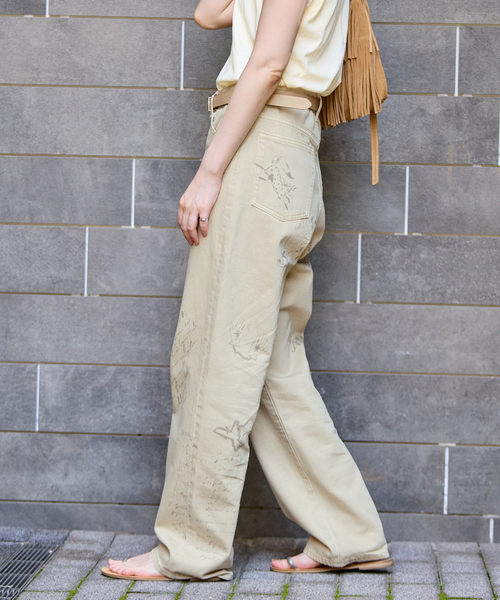 B.C STOCK（ベーセーストック）の「ウォッシャブル / DU JOUR / デュ ジュール SCRIPT PIPE JEAN（デニムパンツ・レディース・ベージュ/サックスブルー・38/36）」の14枚目の写真