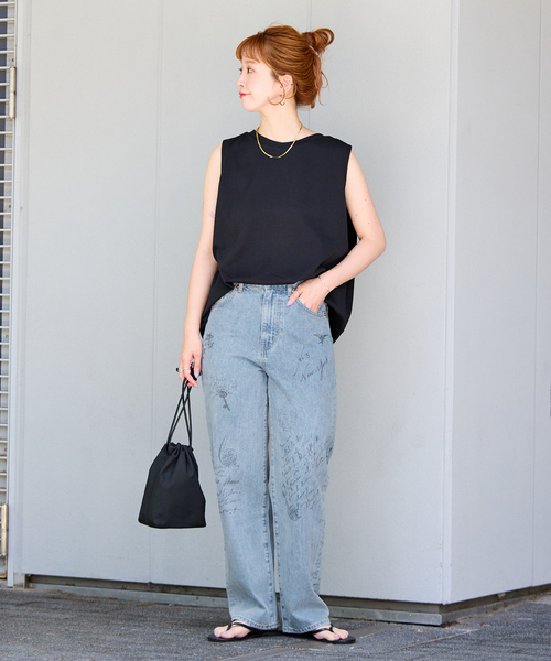 B.C STOCK（ベーセーストック）の「ウォッシャブル / DU JOUR / デュ ジュール SCRIPT PIPE JEAN（デニムパンツ・レディース・ベージュ/サックスブルー・38/36）」の16枚目の写真