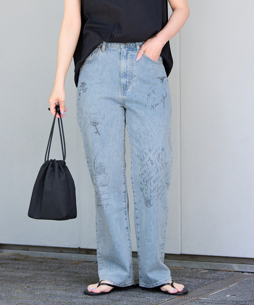 B.C STOCK（ベーセーストック）の「ウォッシャブル / DU JOUR / デュ ジュール SCRIPT PIPE JEAN（デニムパンツ・レディース・ベージュ/サックスブルー・38/36）」の20枚目の写真