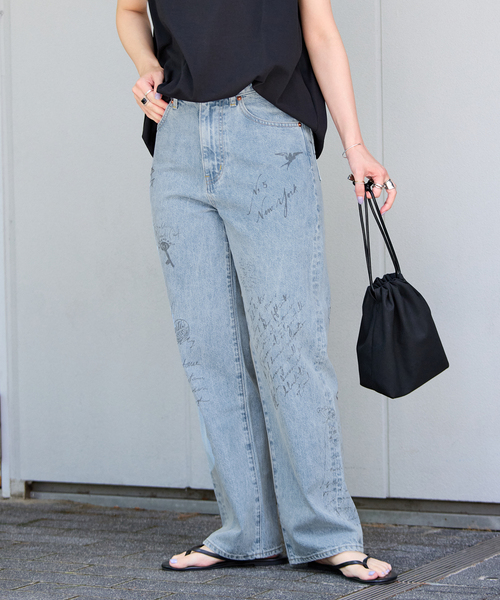 B.C STOCK（ベーセーストック）の「ウォッシャブル / DU JOUR / デュ ジュール SCRIPT PIPE JEAN（デニムパンツ・レディース・ベージュ/サックスブルー・38/36）」の21枚目の写真