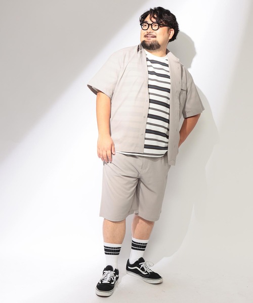 B&T CLUB（ビーティークラブ）の「セットアップ可能 シャツ 半袖 メンズ 大きいサイズ 無地 爽多 ストレッチ フラップポケットシャツ B＆T CLUB (ビーアンドティークラブ)（シャツ/ブラウス・メンズ・ベージュ/サックスブルー/ブラック・X1(3L～4L)/X4(8L～9L)/X2(4L～5L)/X3(6L～7L)）」の5枚目の写真