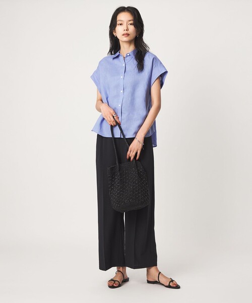 green label relaxing(グリーンレーベルリラクシング)の「ノースリーブ バランス シャツ(シャツ/ブラウス・レディース・ライトブルー/ライトピンク/モカ・FREE)」の6枚目の写真