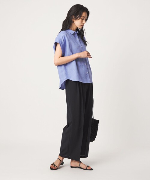 green label relaxing(グリーンレーベルリラクシング)の「ノースリーブ バランス シャツ(シャツ/ブラウス・レディース・ライトブルー/ライトピンク/モカ・FREE)」の7枚目の写真