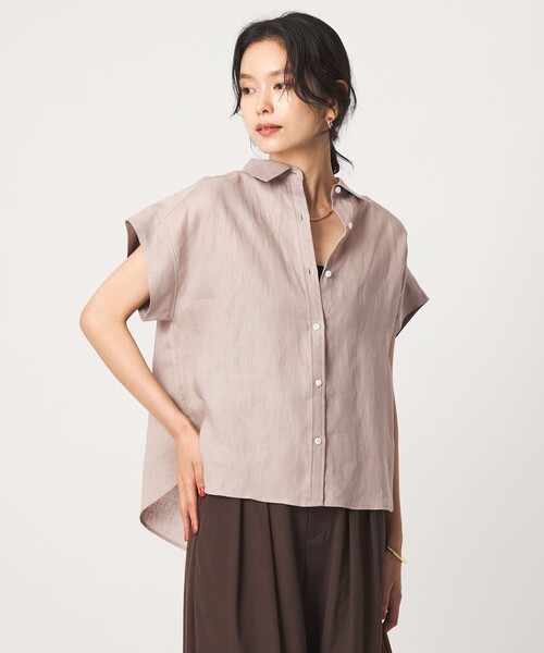 green label relaxing(グリーンレーベルリラクシング)の「ノースリーブ バランス シャツ(シャツ/ブラウス・レディース・ライトブルー/ライトピンク/モカ・FREE)」の8枚目の写真